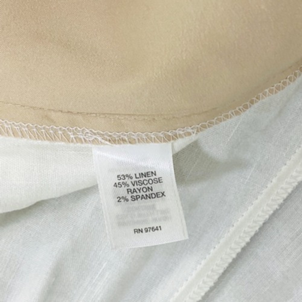 J Jill Pants Womens XL White Linen Stretch Gauze Nautical Beach Vacation - Picture 5 of 10